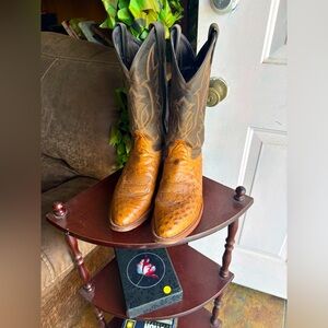 Tony Lama Brown and Black Cowboy Boots